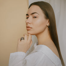 Load image into Gallery viewer, Geode Earring Hoops - Midnight Blue