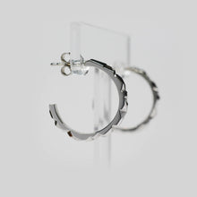 Load image into Gallery viewer, Geode Earring Hoops - White Platinum