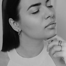 Load image into Gallery viewer, Geode Earring Hoops - White Platinum