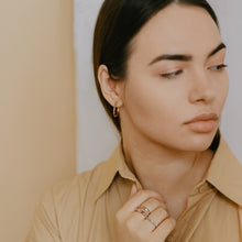 Load image into Gallery viewer, Geode Earring Hoops - Rose Gold Vermeil