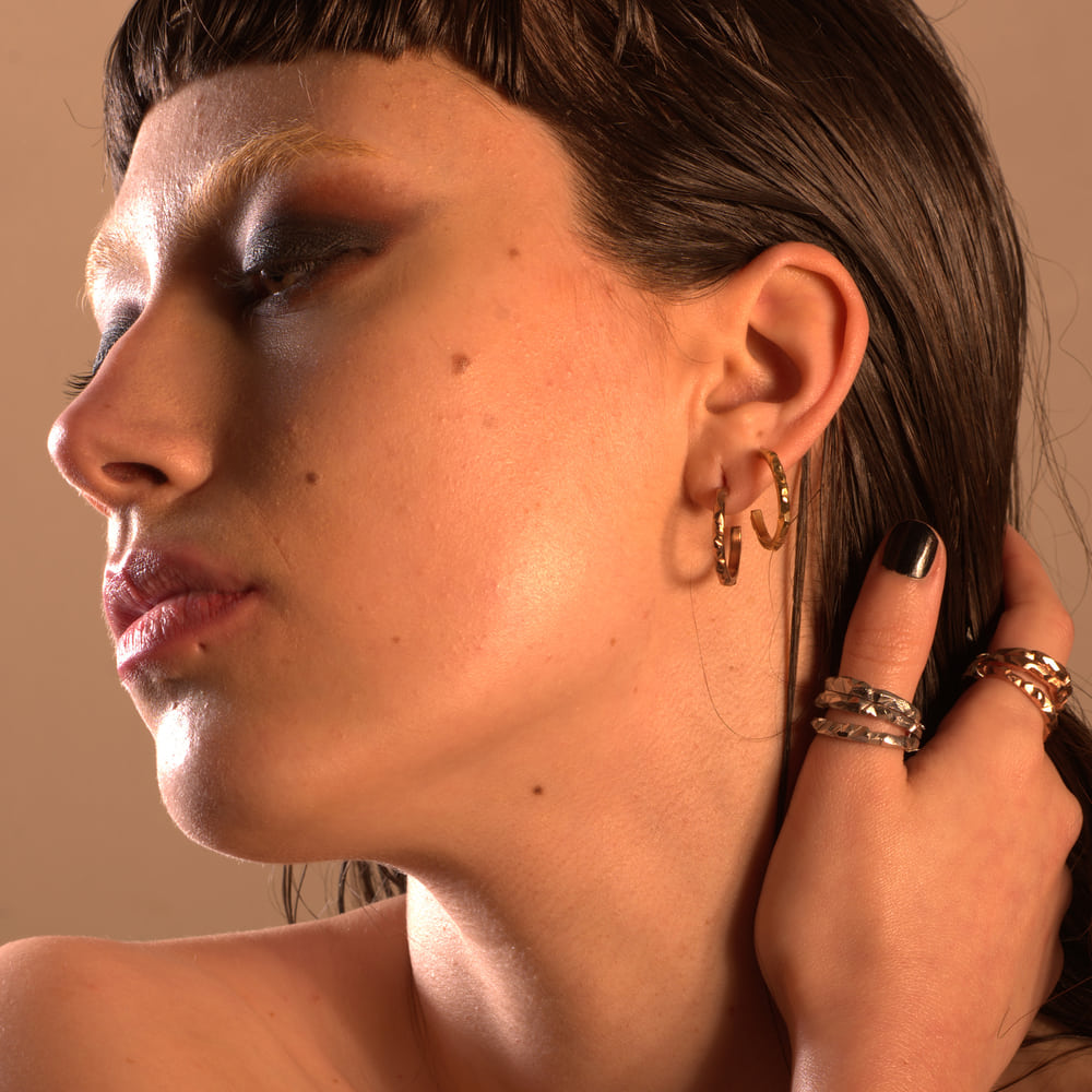 Geode Earring Hoops - Yellow Gold Vermeil