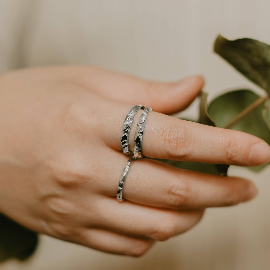Double Geode Band - White Platinum
