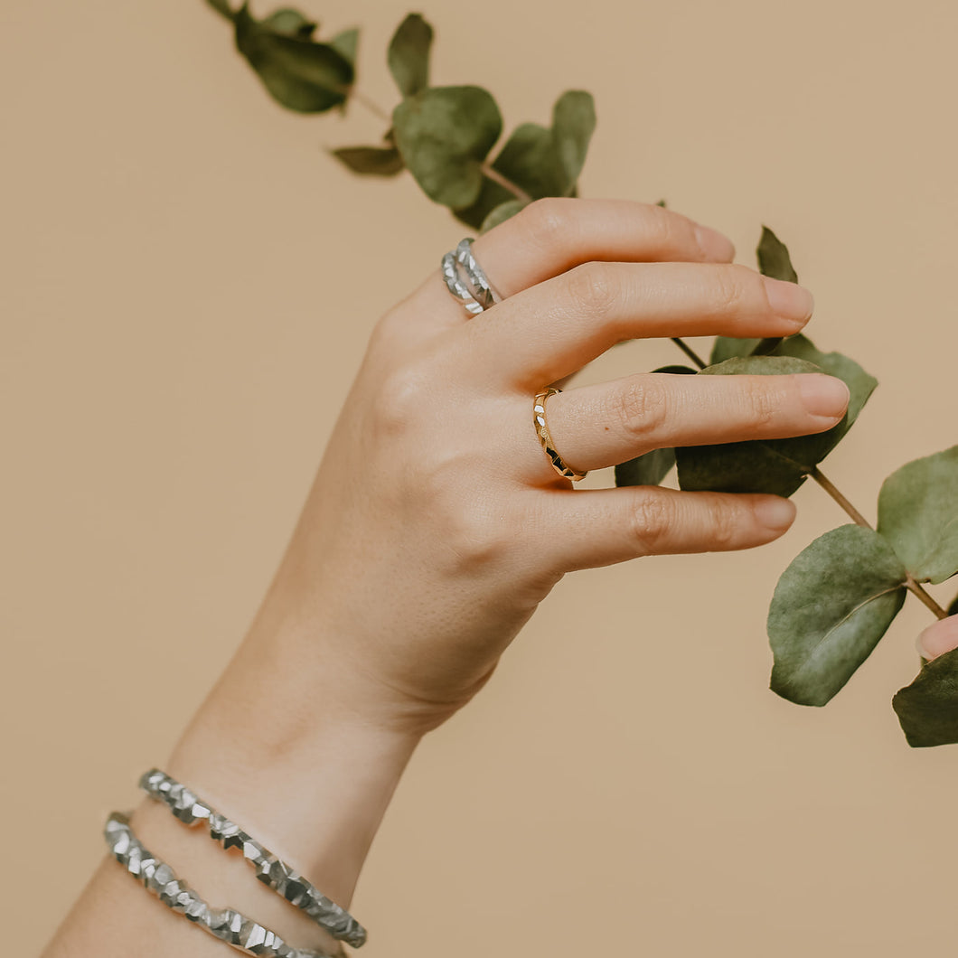 The Tapered Geode Ring - Yellow Gold