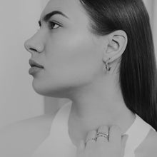 Load image into Gallery viewer, Geode Earring Hoops - White Platinum
